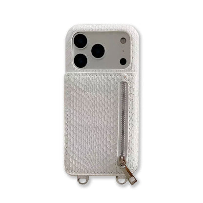 iPhone Case With Card Holder And Strap Brown-BC25024