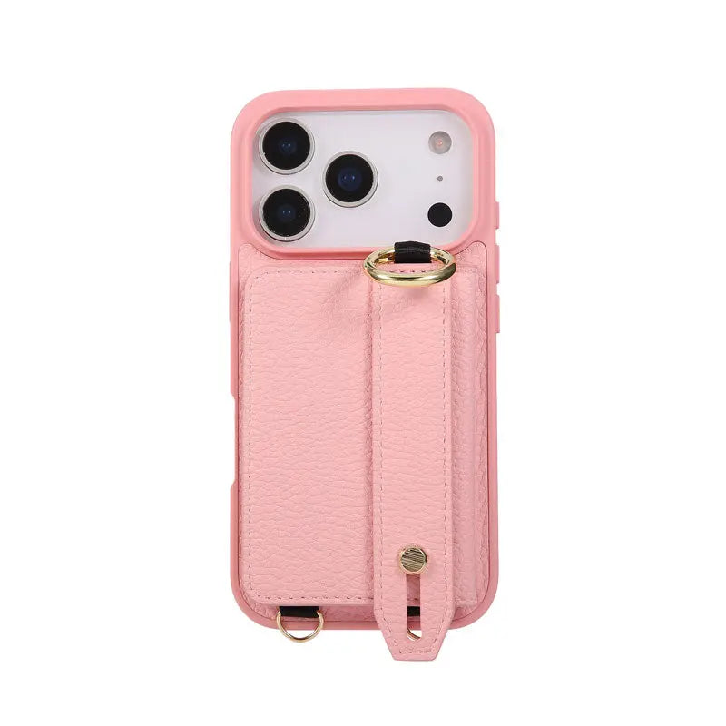 iPhone Case With Card Holder And Strap（With Holder）Black -BC25036 Burycase