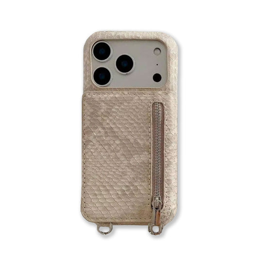 iPhone Case With Card Holder And Strap Brown-BC25024