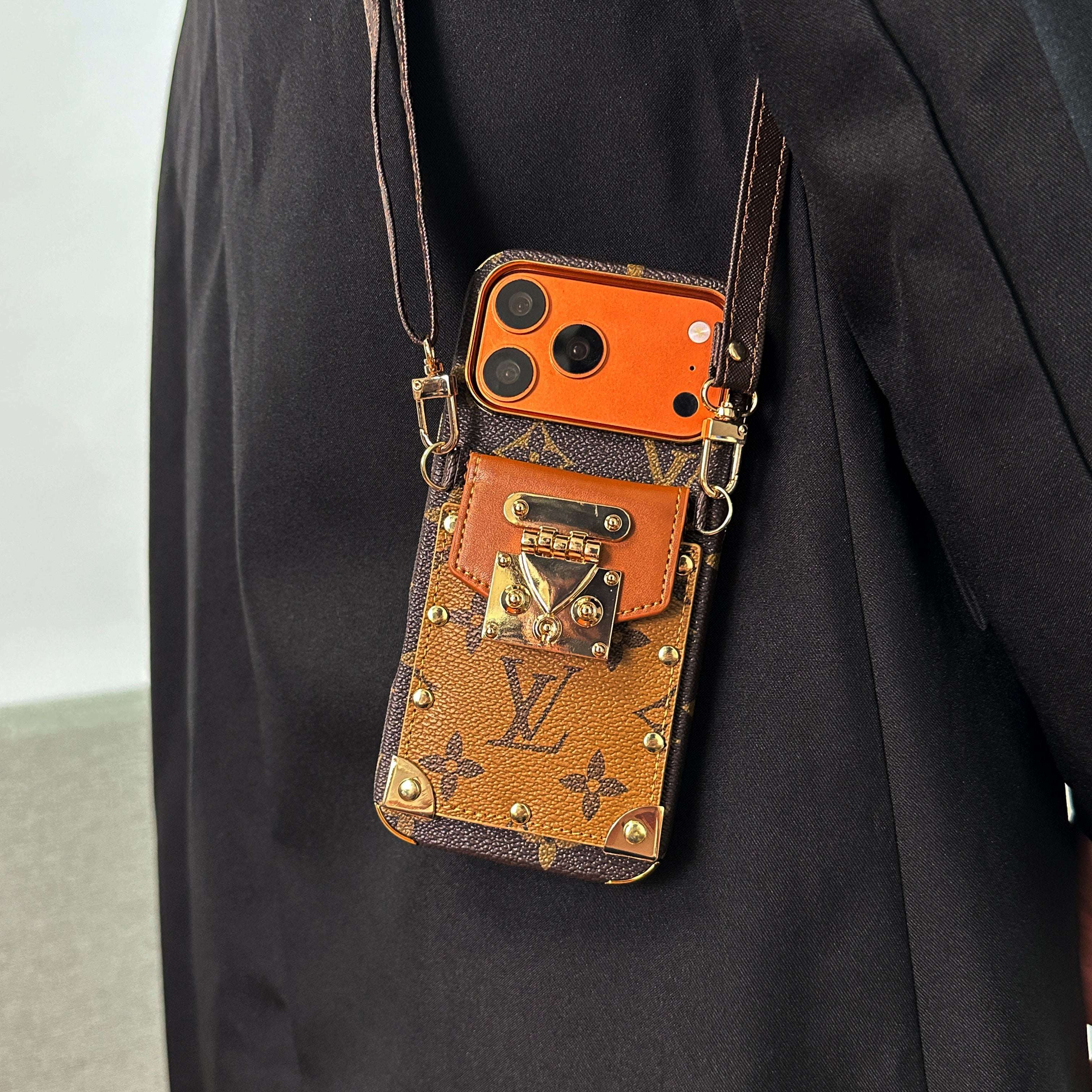 Classic Monogram iPhone Case With Wallet And Crossbody Strap For iPhone 17 Series Brown-CYLV130