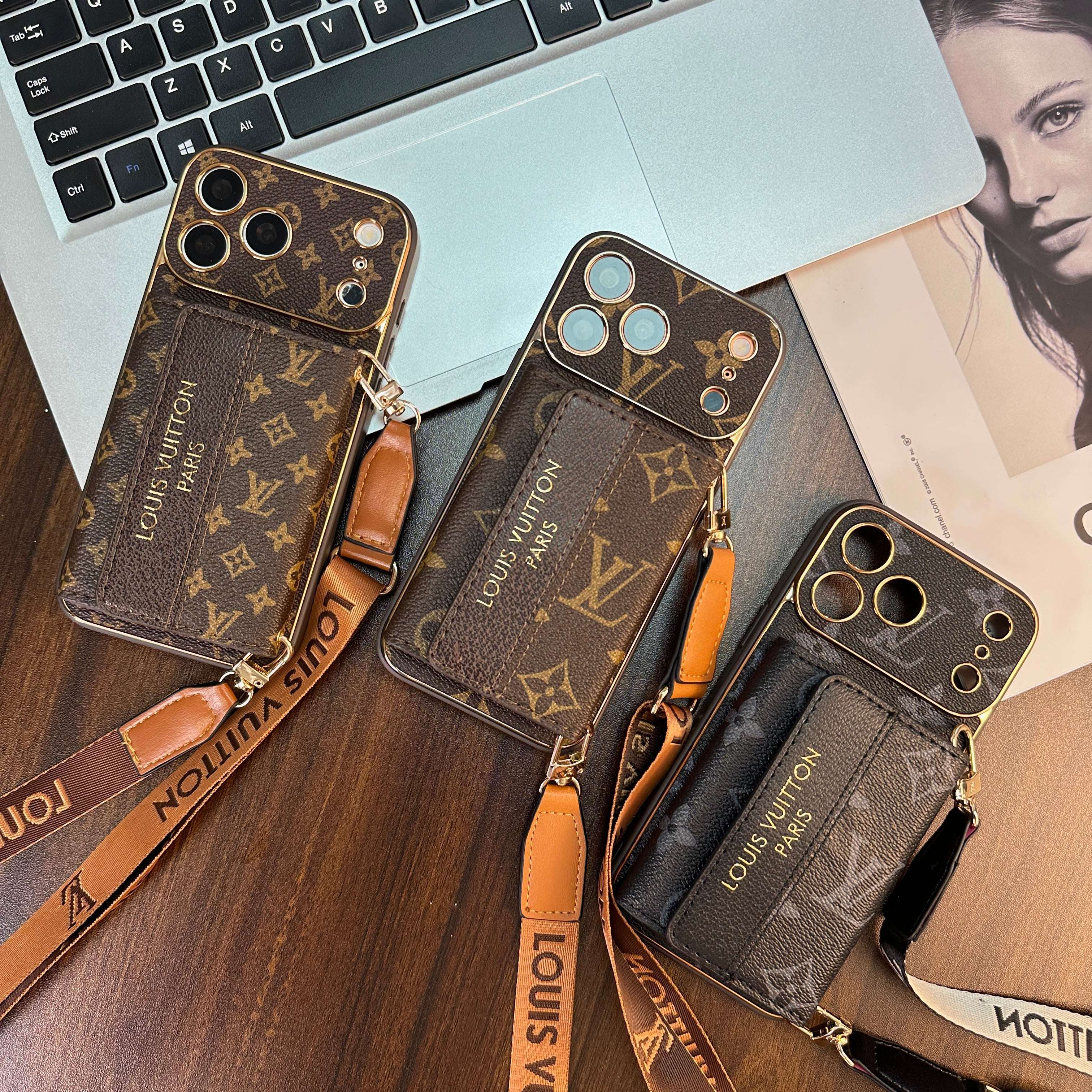Classic Monogram iPhone Case With Wallet And Crossbody Strap For iPhone 17 Series-CYLV135