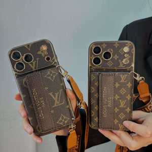 Classic Monogram iPhone Case With Wallet And Crossbody Strap For iPhone 17 Series-CYLV135
