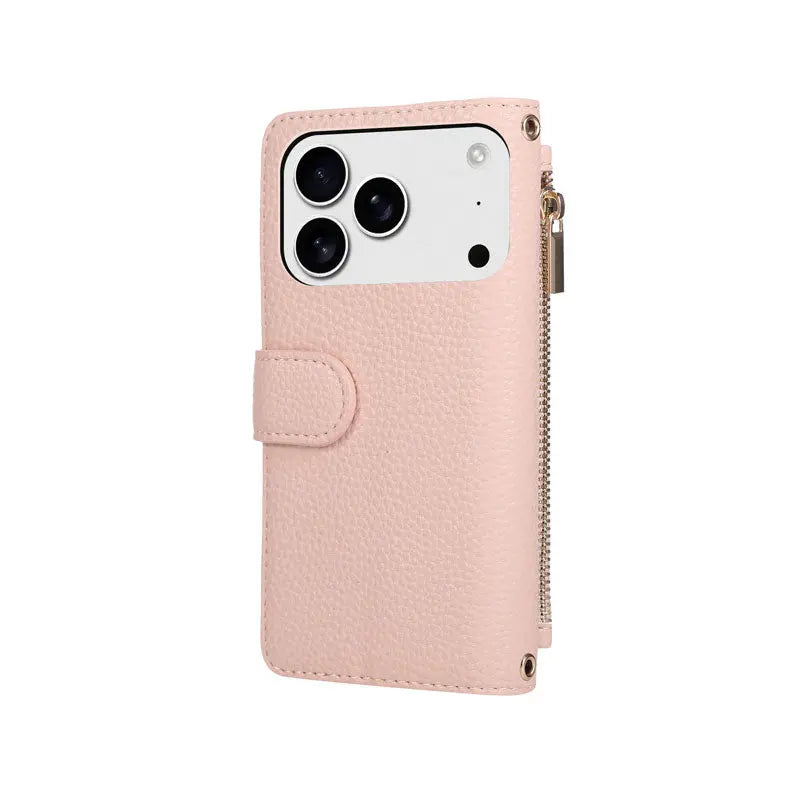 iPhone Case With Card Holder And Crossbody Strap Purple -BC25035 Burycase