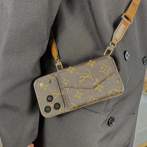 Premium Monogram iPhone Case With Wallet And Crossbody Strap For iPhone 17 Series-CYLV126