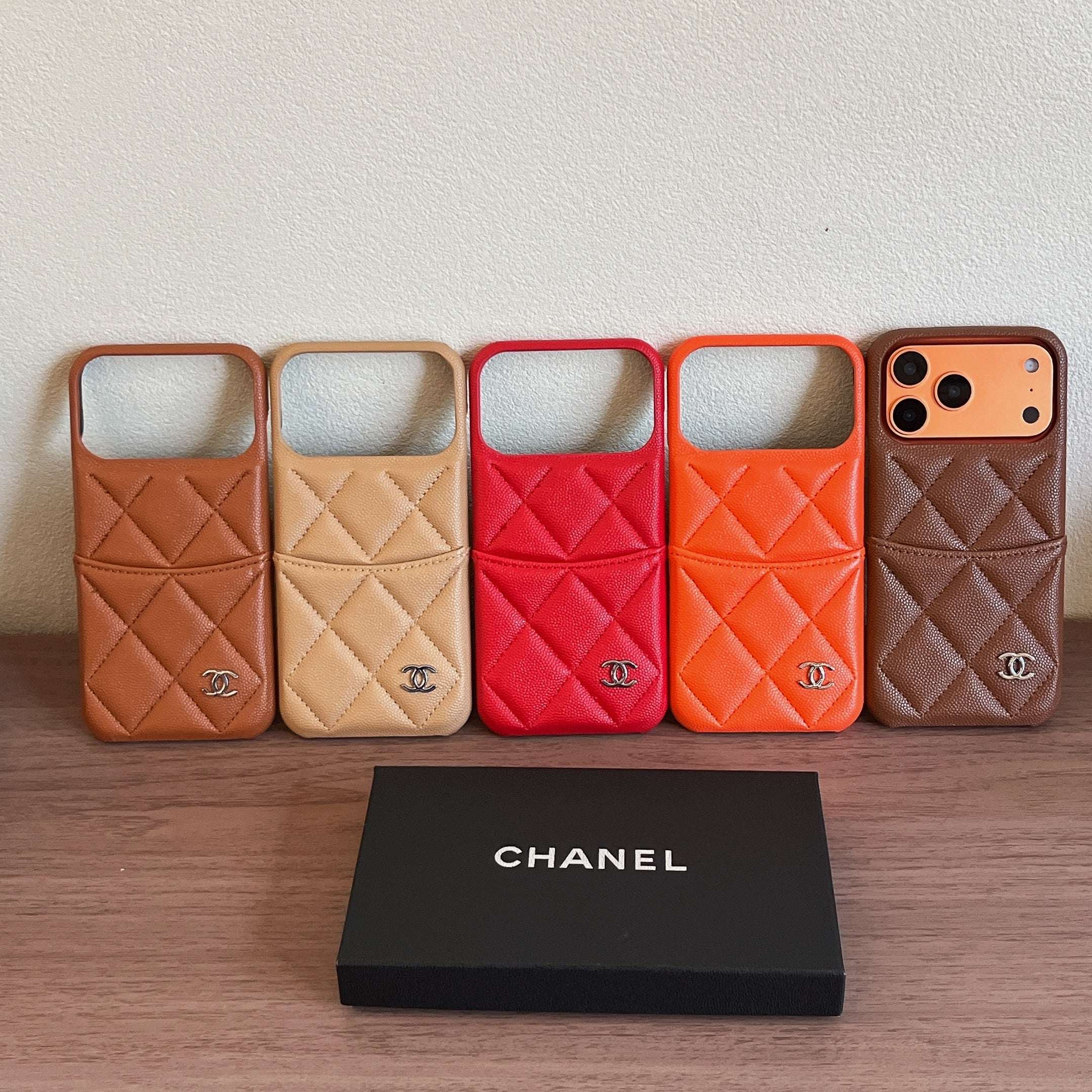 Classic Leather CC iPhone Case With Card Holder Brown For iPhone 17 Series-CYCC044