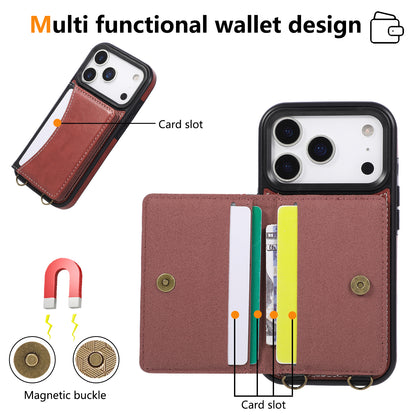 Leather iPhone Cases With Card Holder And  Wrist Strap Red-BC25043
