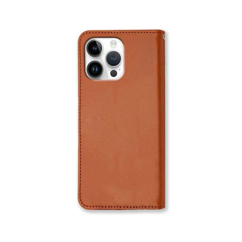 Leather iPhone Cases With Flip Wallet and Strap Brown -BC25071