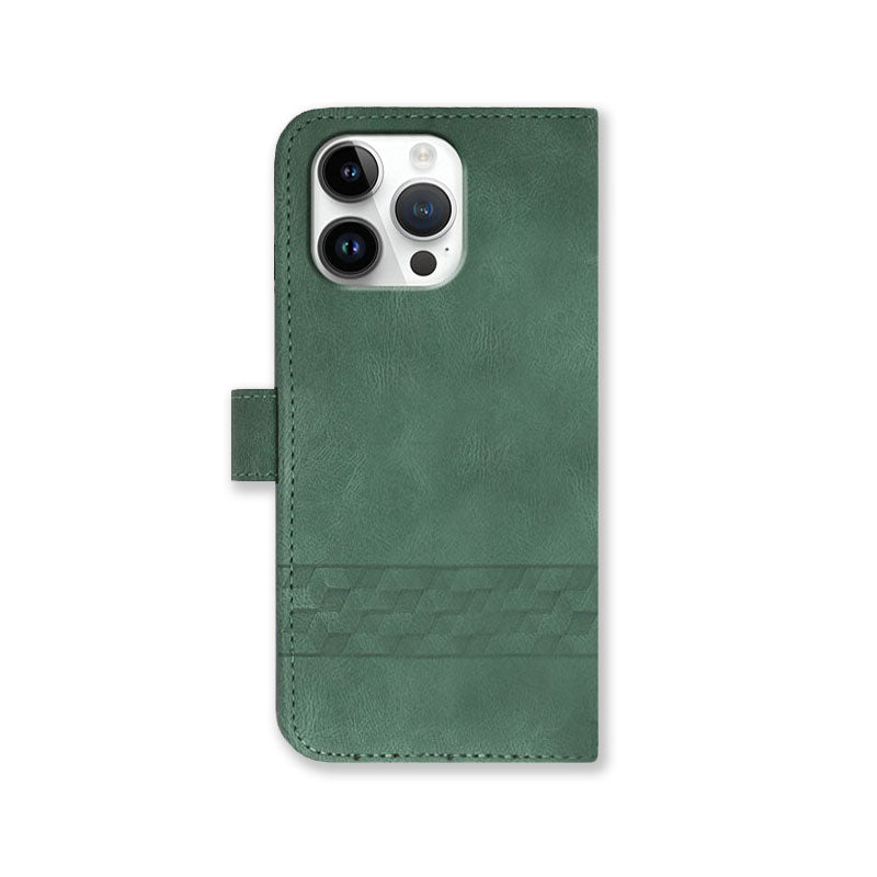 Leather iPhone Cases With Flip Wallet and Wrist Strap Green-BC25045