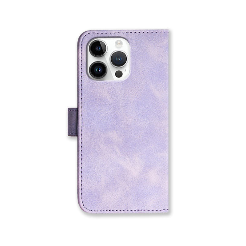 Leather iPhone Cases With Card Holder and Wrist Strap Purple-BC25081