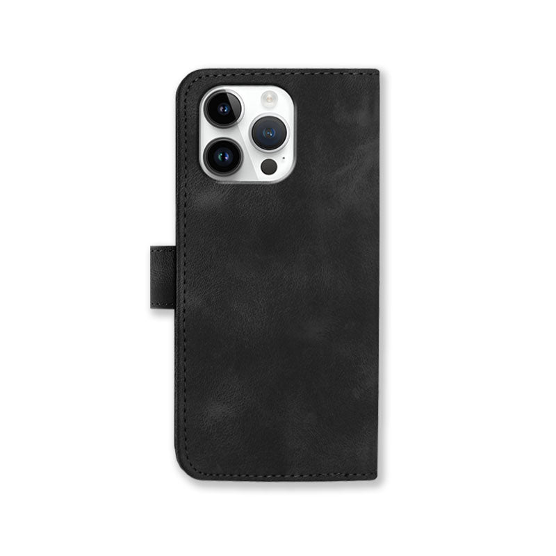 Leather iPhone Cases With Wallet and Wrist Strap Black -BC25065