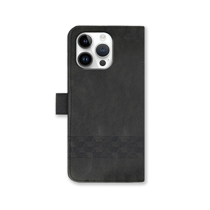 Leather iPhone Cases With Flip Wallet and Wrist Strap Black -BC25047
