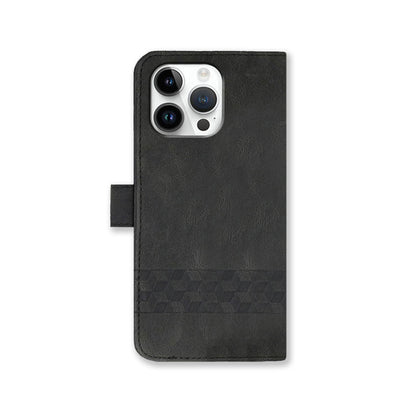 Leather iPhone Cases With Flip Wallet and Wrist Strap Black -BC25047