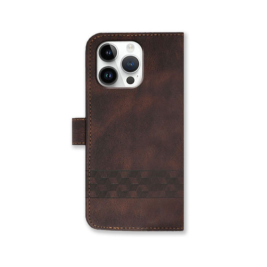 Leather iPhone Cases With Flip Wallet and Wrist Strap Brown -BC25049