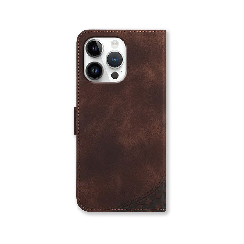 Leather iPhone Cases With Card Holder and Wrist Strap Brown -BC25077