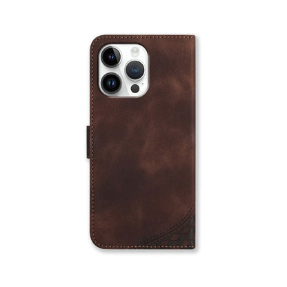 Leather iPhone Cases With Card Holder and Wrist Strap Brown -BC25077