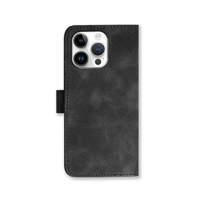 Leather iPhone Cases With Card Holder and Wrist Strap Black-BC25083