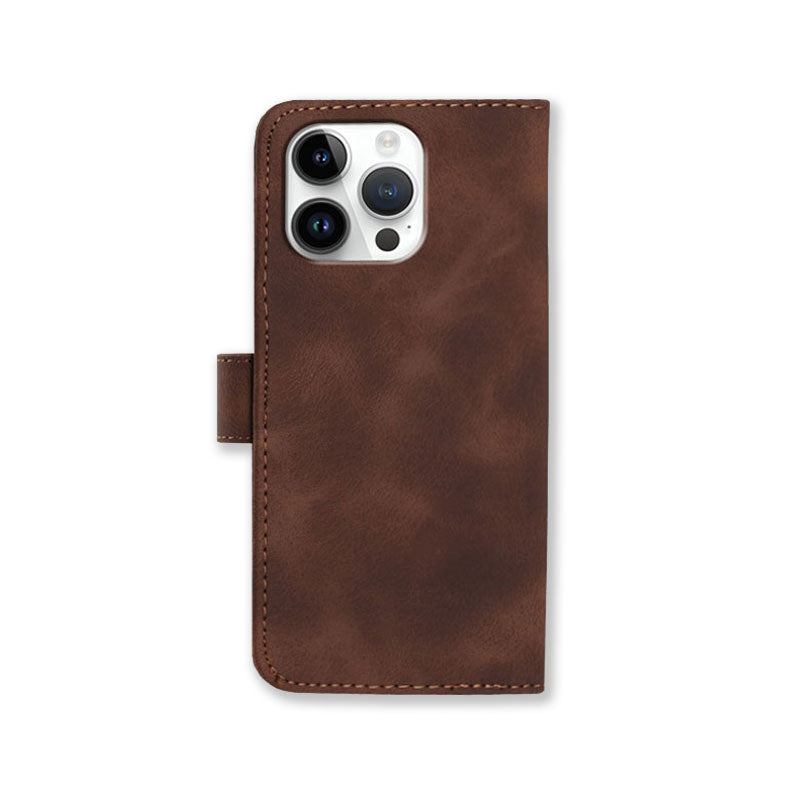 Leather iPhone Cases With Wallet and Wrist Strap Brown-BC25067