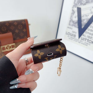 Classic Leather Monogram AirPods Cases Big Printing-CYLV116