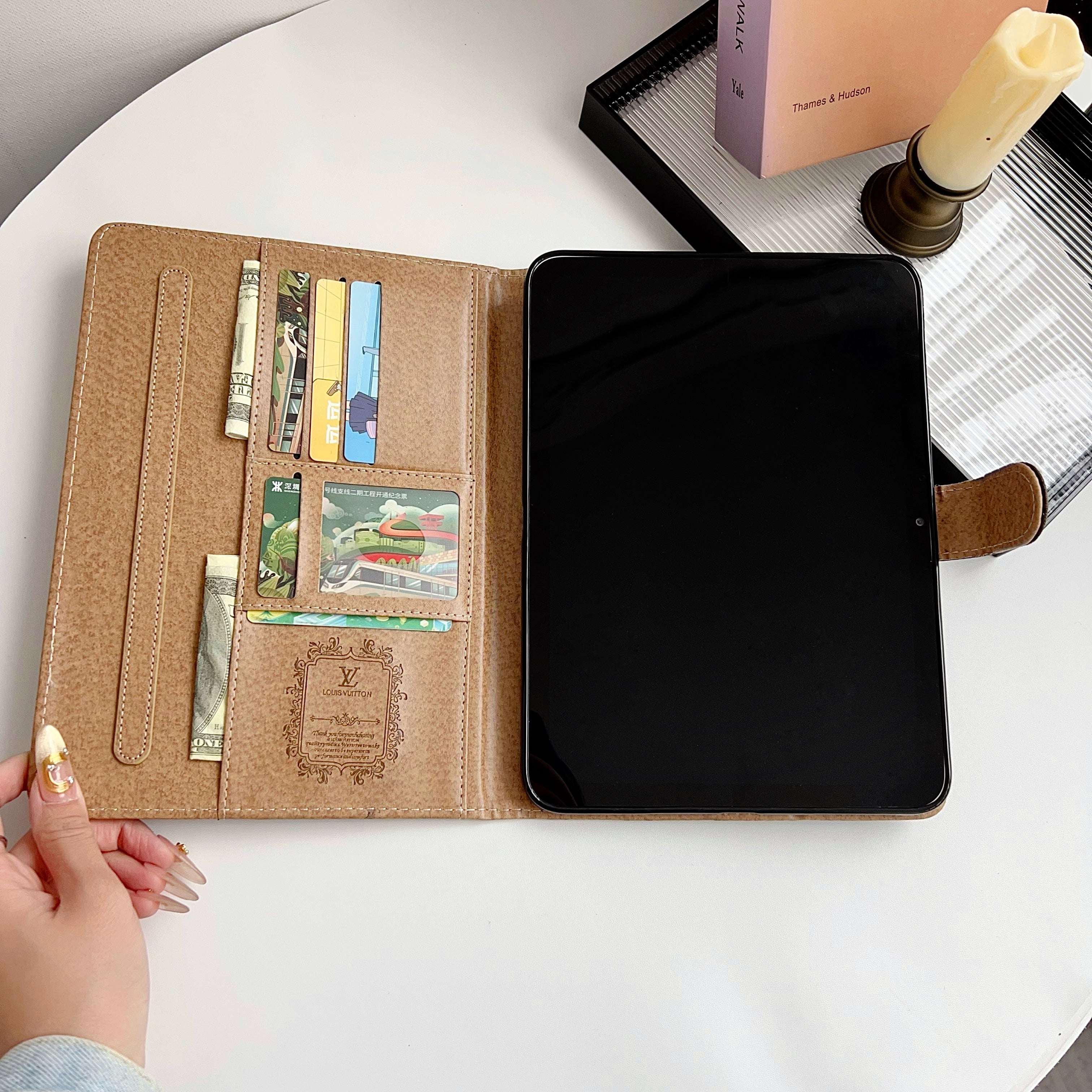 Stylish Leather Monogram  iPad Case Small Printing-CYLV111
