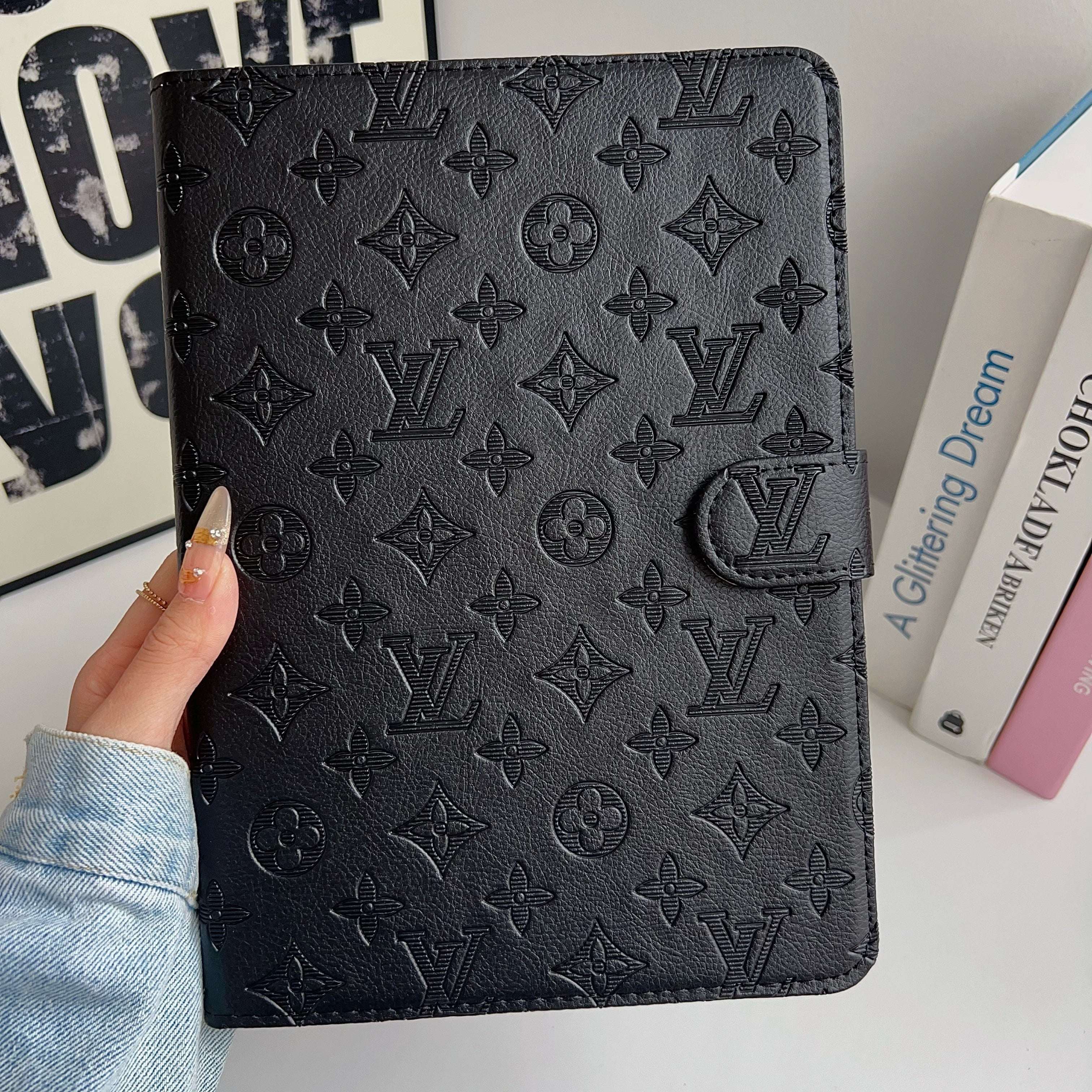 Classic Monogram  iPad Case Black Printing-CYLV108