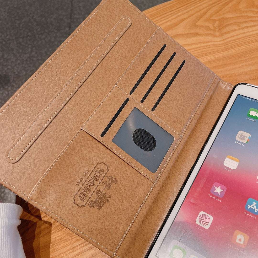 Premium Leather Monogram  iPad Case Coffee-CYLV110