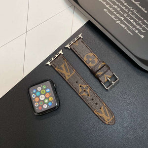 Stylish Leather Monogram Apple Watch Band Big Printing-CYLV101