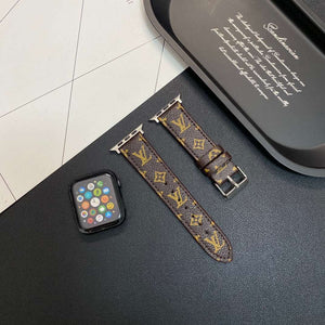 Leather Monogram Apple Watch Band Small Printing-CYLV105