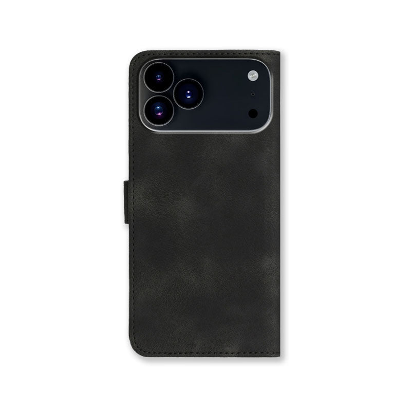 Leather iPhone Cases With Card Holder and Strap Black -BC25058