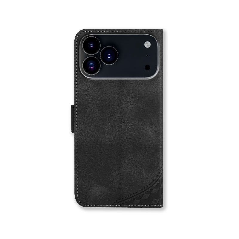 Leather iPhone Cases With Card Holder and Wrist Strap Black-BC25076