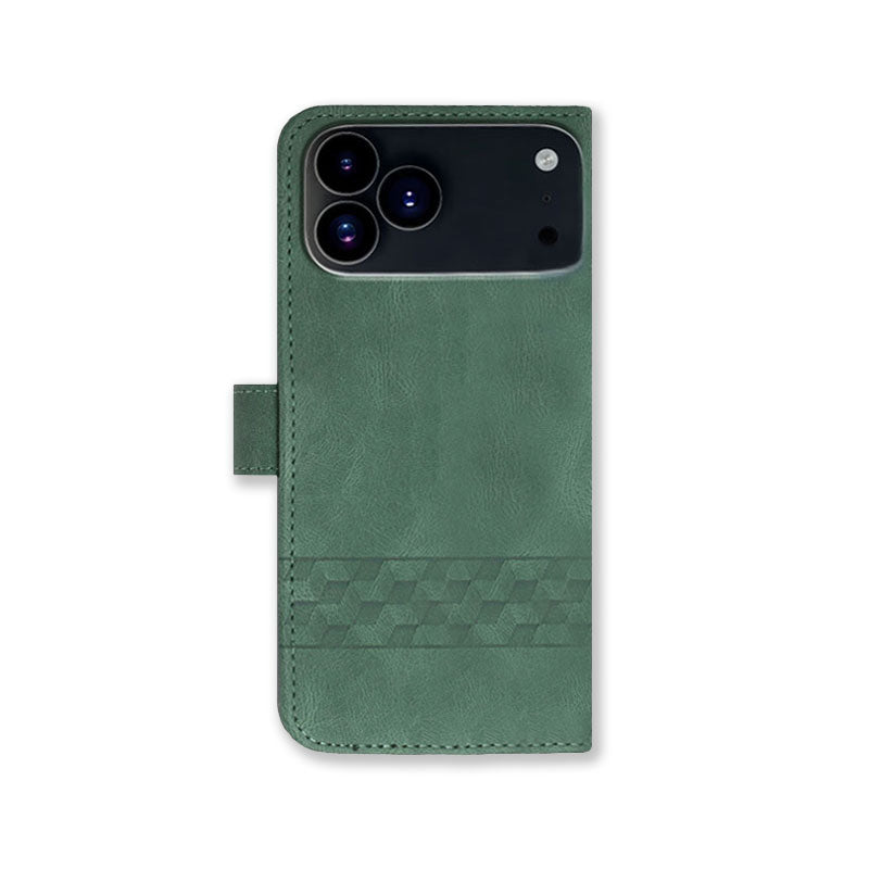 Leather iPhone Cases With Flip Wallet and Wrist Strap Green-BC25046