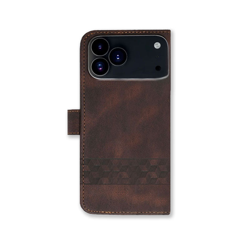 Leather iPhone Cases With Flip Wallet and Wrist Strap Brown-BC25050