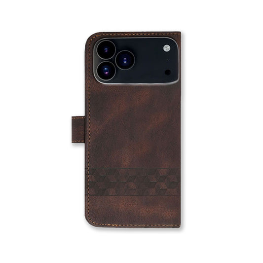 Leather iPhone Cases With Flip Wallet and Wrist Strap Brown-BC25050