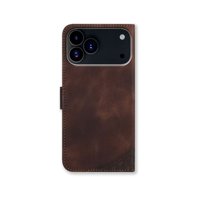 Leather iPhone Cases With Card Holder and Wrist Strap Brown -BC25078