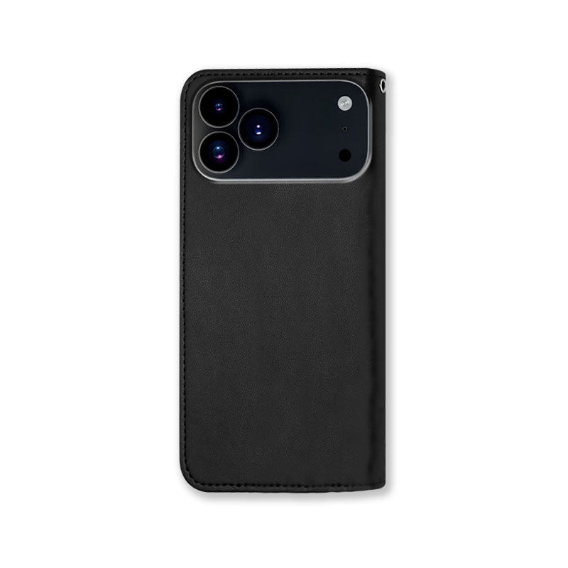 Leather iPhone Cases With Flip Wallet and Strap Black-BC25070