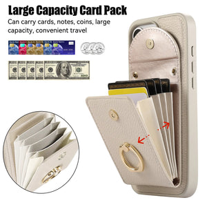 Leather iPhone Cases With Card Holder And Strap（With Stand） White-BC25031 Burycase