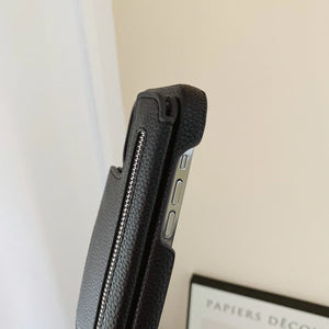 Classic Leather iPhone Case With Zip Wallet And Strap-BC25002 Burycase
