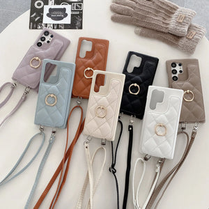 Samsung Phone Case With Card Holder And Strap ( Mirror )-BC25010 Burycase