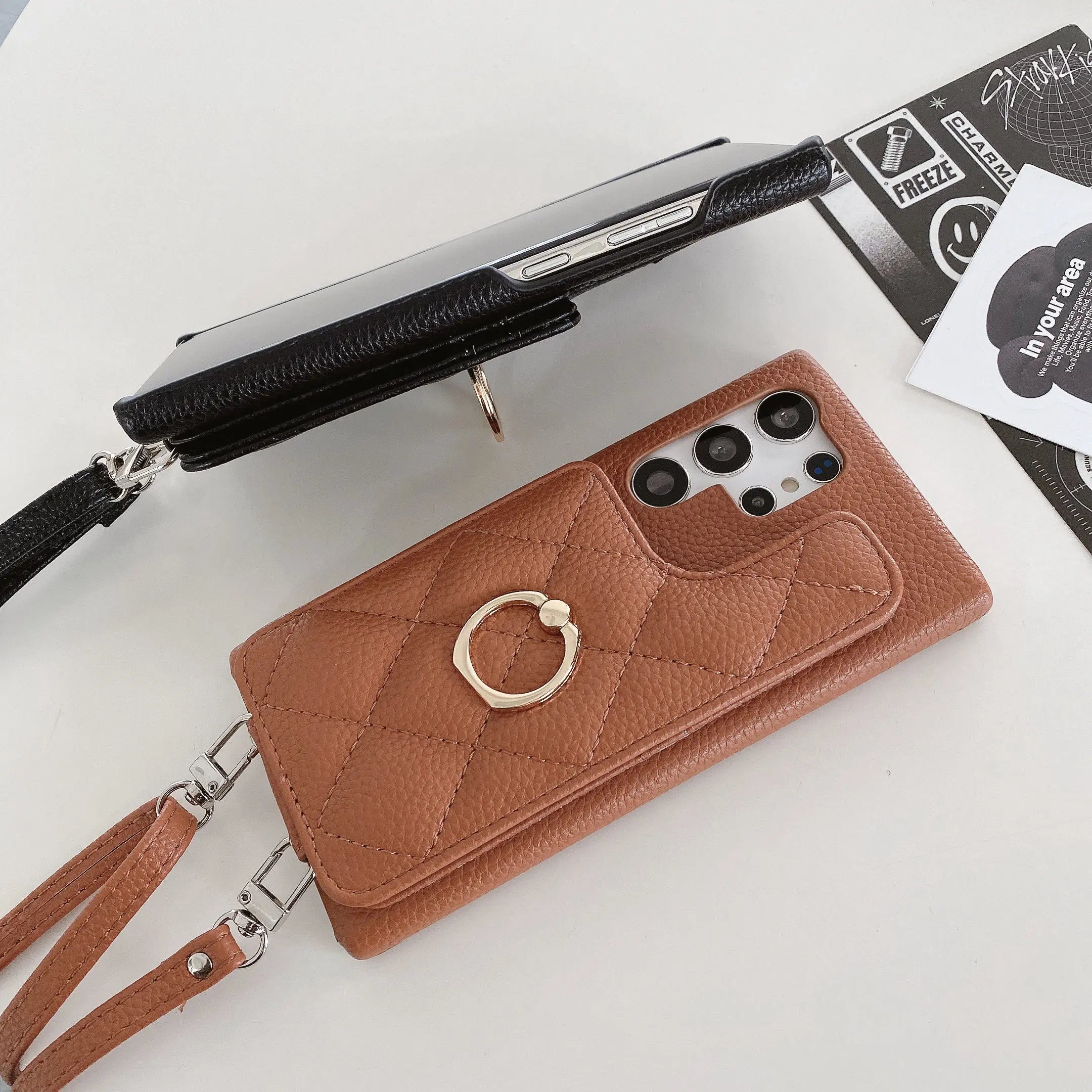 Samsung Phone Case With Card Holder And Strap ( Mirror )-BC25010 Burycase