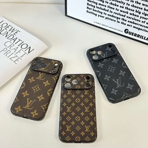 Stylish Leather Monogram iPhone Case For iPhone 17 Series-CYLV039