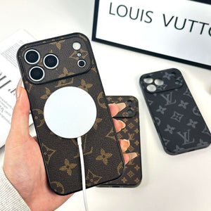 Classic Leather Monogram Magnetic iPhone Case（Compatible With Magsafe）For iPhone 17 Series-CYLV034
