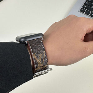 Luxury Leather Monogram Apple Watch Band Big Printing-CYLV014