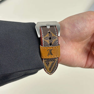 Luxury Leather Monogram Apple Watch Band Big Printing-CYLV014
