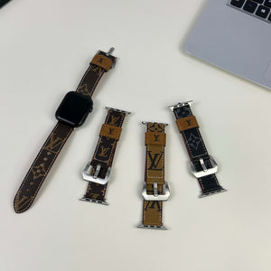 Luxury Leather Monogram Apple Watch Band Big Printing-CYLV014