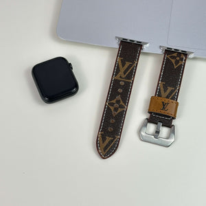 Luxury Leather Monogram Apple Watch Band Big Printing-CYLV014