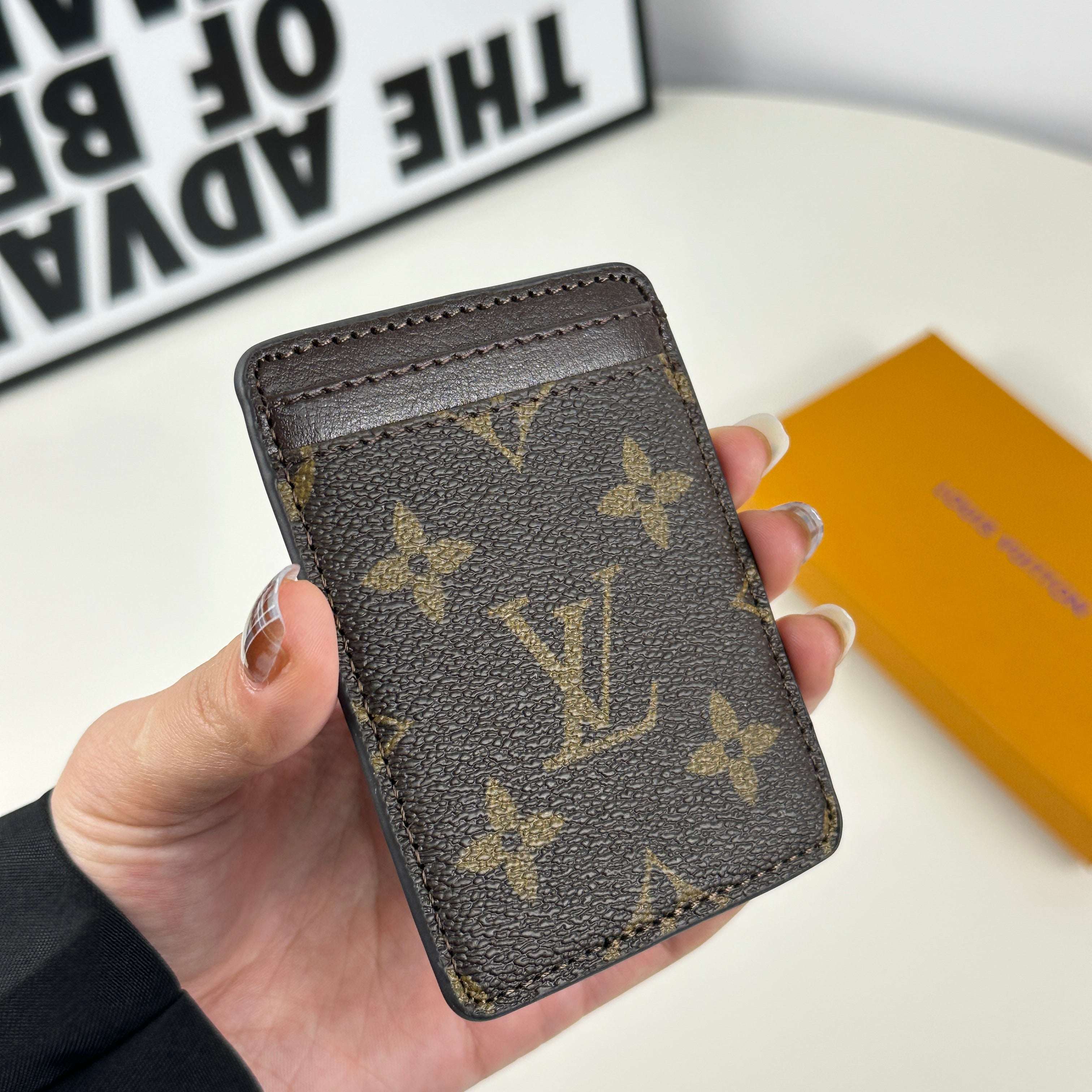 Leather Monogram Magnetic Wallet Big Printing-CYLV021