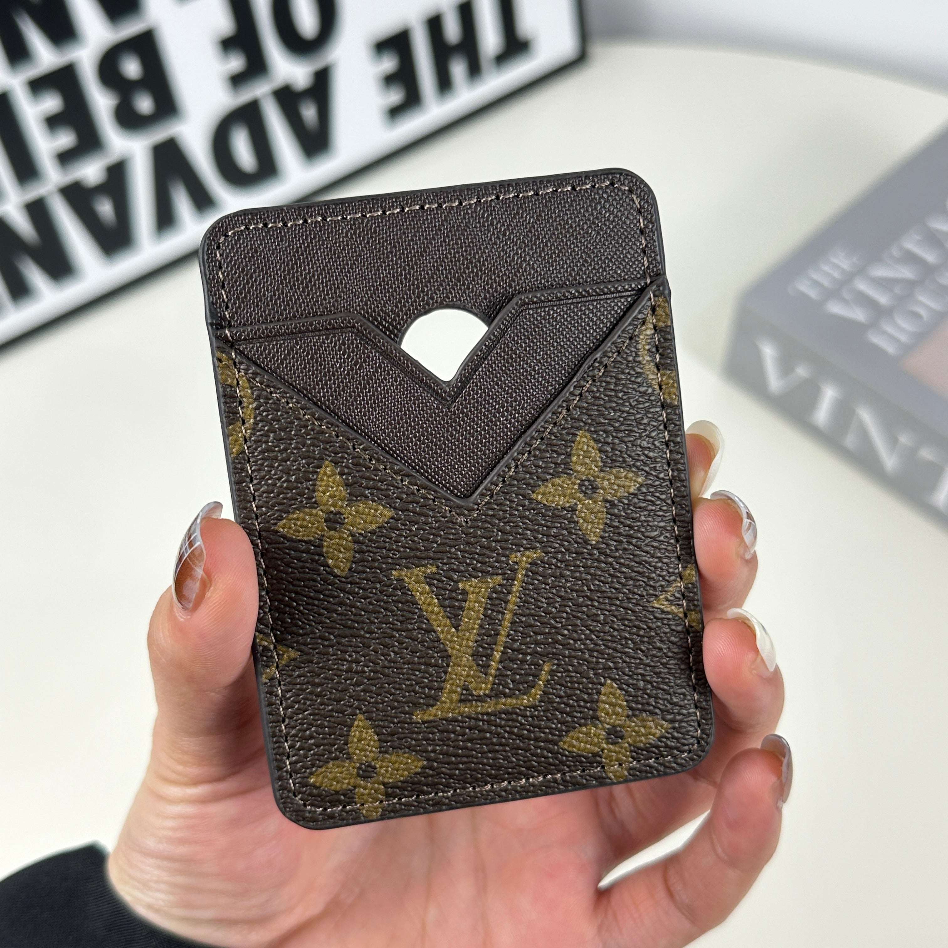Stylish Leather Monogram Magnetic Wallet Big Printing-CYLV024