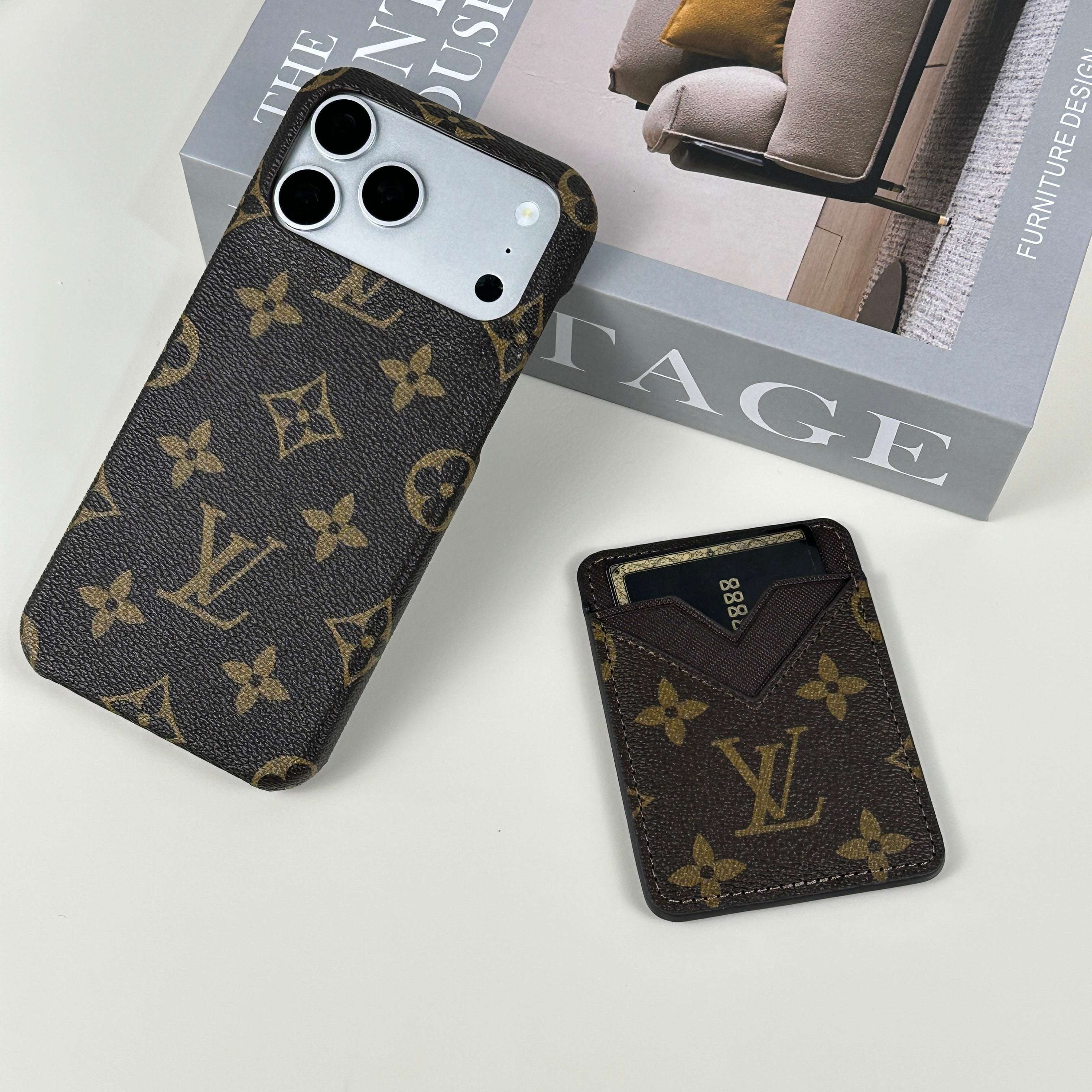 Stylish Leather Monogram Magnetic Wallet Big Printing-CYLV024