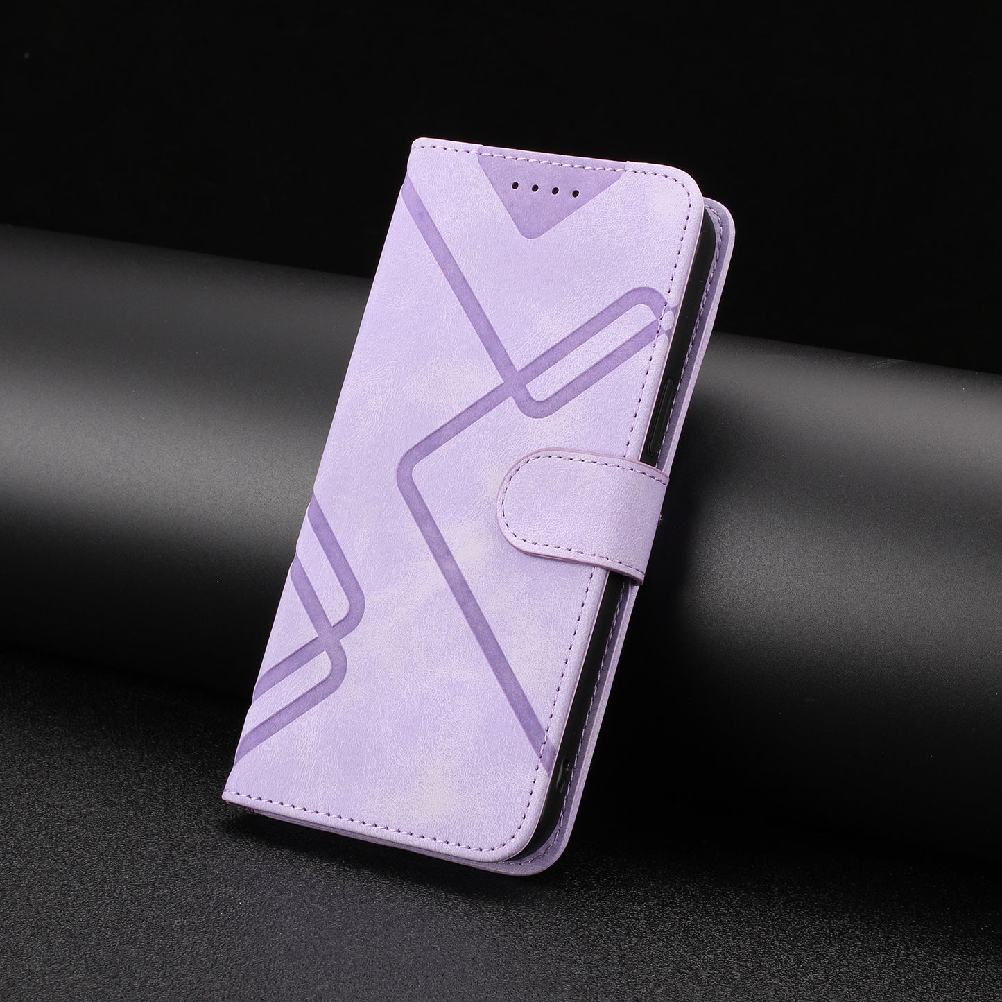 Leather iPhone Cases With Wallet and Wrist Strap Purple-BC25063