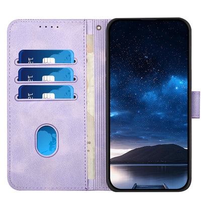 Leather iPhone Cases With Card Holder and Wrist Strap Purple-BC25082