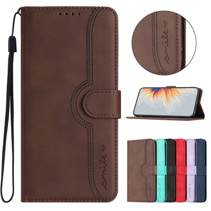 Leather iPhone Cases With Card Holder and Strap Brown-BC25060